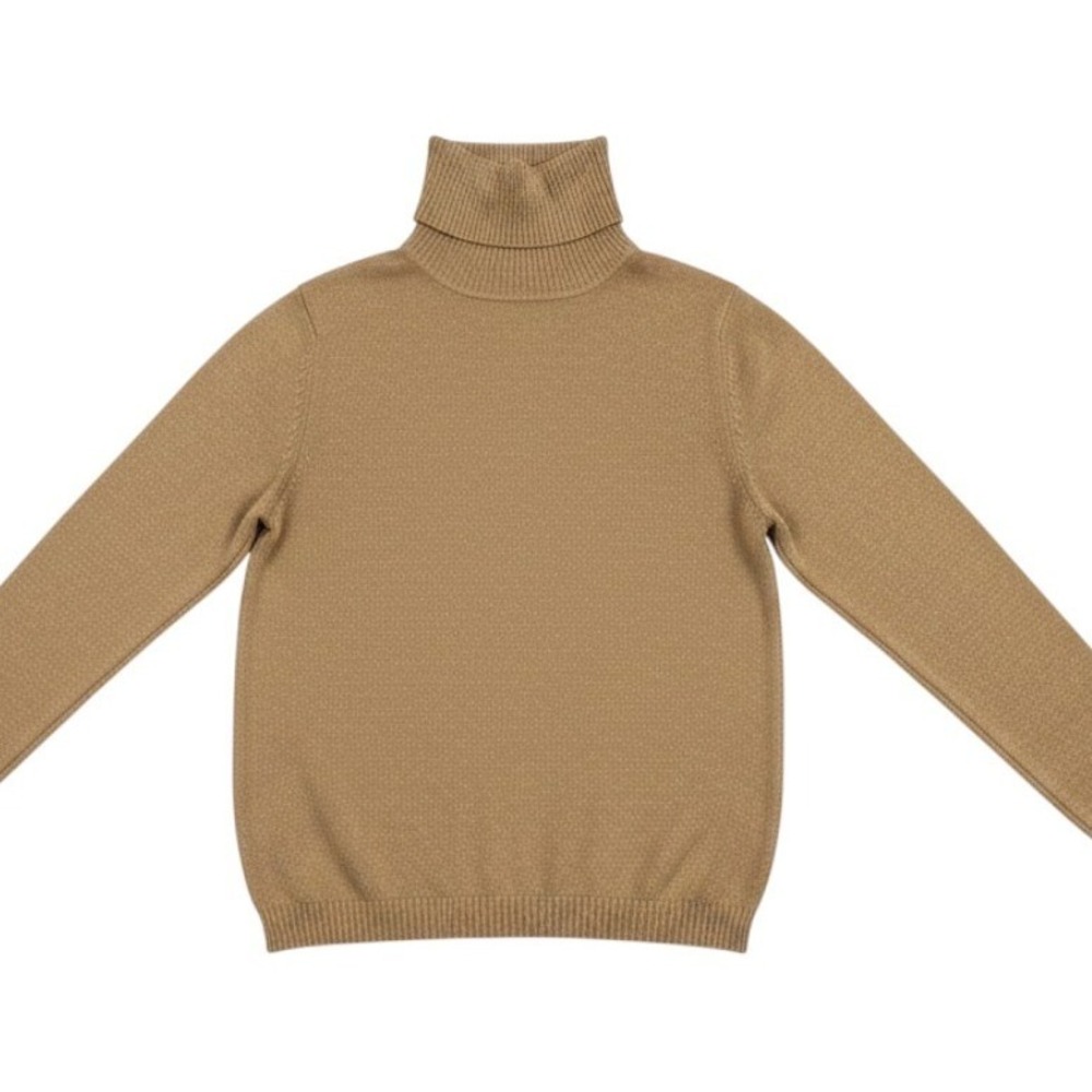 Josephine Chaus Sweater Womens Turtleneck Bronze Silk Blend Holiday‎ Sparkle NWT